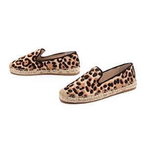 Leopard Ponyhair Espadrille Flats